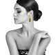 Boucles d'Oreilles Laiton Doré Disque et Rectangles Coloré