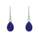 Boucles d'Oreilles Argent Crochet Petite Goutte de Lapis Lazuli
