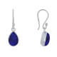 Boucles d'Oreilles Argent Crochet Petite Goutte de Lapis Lazuli