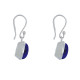 Boucles d'Oreilles Argent Crochet Petite Ovale de Lapis Lazuli