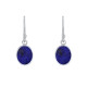 Boucles d'Oreilles Argent Crochet Petite Ovale de Lapis Lazuli