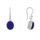 Boucles d'Oreilles Argent Crochet Petite Ovale de Lapis Lazuli