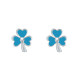 Boucles d'Oreilles Argent Trèfle Emaillée