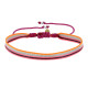Bracelet Lien Tissé Bandes Rose Argenté et Orange