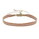Bracelet Lien Tissé Orange Losanges Violet Clair