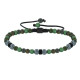 Bracelet Lien Homme Perles Rondes Acier et Turquoise Vertes
