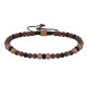 Bracelet Lien Homme Perles Rondes Acier et Oeil de Tigre