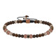 Bracelet Lien Homme Perles Rondes Acier Cuivré et Jaspe