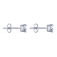 Boucles d'Oreilles Argent Solitaire Strass Cristal 6mm