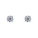 Boucles d'Oreilles Argent Solitaire Strass Cristal 6mm
