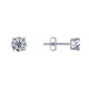 Boucles d'Oreilles Argent Solitaire Strass Cristal 6mm