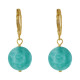 Boucles d'Oreilles Mini Créoles Plaqué Or et Perle d'Amazonite