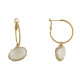 Boucles d'Oreilles Laiton Doré Créoles et Coquillages