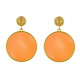 Boucles d'Oreilles Clous Métal Doré Cercle Coloré Translucide