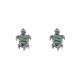 Boucles d'Oreilles Argent Tortue des Galapagos et Nacre Ivoire