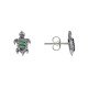 Boucles d'Oreilles Argent Tortue des Galapagos et Nacre Ivoire