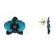 Boucles d'Oreilles Clous Laiton Orchidée en Cuir
