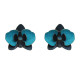 Boucles d'Oreilles Clous Laiton Orchidée en Cuir