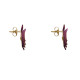 Boucles d'Oreilles Clous Laiton Orchidée en Cuir