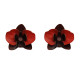 Boucles d'Oreilles Clous Laiton Orchidée en Cuir