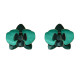 Boucles d'Oreilles Clous Laiton Orchidée en Cuir