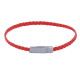 Bracelet Femme Tresse Plate en Cuir Mat Femoir Aimanté Métal Argenté