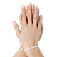 Bracelet Femme Tresse Plate en Cuir Mat Femoir Aimanté Métal Argenté