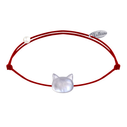 Bracelet Lien Tête Chat en Nacre
