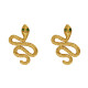 Boucles d'Oreilles Plaqué Or Serpent aux Yeux Verts