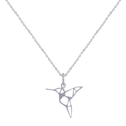 Collier Argent Colibri Ajouré