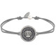 Bracelet Lien Médaille Ronde Métal Argenté Coquillage