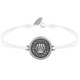 Bracelet Lien Médaille Ronde Métal Argenté Coquillage