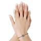 Bracelet Lien Médaille Ronde Métal Argenté Coquillage
