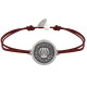 Bracelet Lien Médaille Ronde Métal Argenté Coquillage