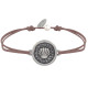 Bracelet Lien Médaille Ronde Métal Argenté Coquillage