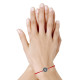 Bracelet Lien Médaille Ronde Métal Argenté Coquillage