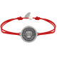 Bracelet Lien Médaille Ronde Métal Argenté Coquillage