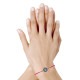 Bracelet Lien Médaille Ronde Métal Argenté Coquillage