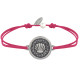 Bracelet Lien Médaille Ronde Métal Argenté Coquillage