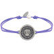 Bracelet Lien Médaille Ronde Métal Argenté Coquillage