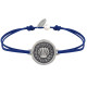 Bracelet Lien Médaille Ronde Métal Argenté Coquillage