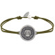 Bracelet Lien Médaille Ronde Métal Argenté Coquillage