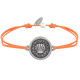 Bracelet Lien Médaille Ronde Métal Argenté Coquillage