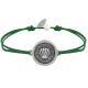 Bracelet Lien Médaille Ronde Métal Argenté Coquillage