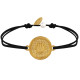 Bracelet Lien Médaille Ronde Laiton Doré Coquillage
