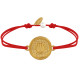 Bracelet Lien Médaille Ronde Laiton Doré Coquillage