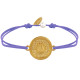 Bracelet Lien Médaille Ronde Laiton Doré Coquillage