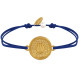 Bracelet Lien Médaille Ronde Laiton Doré Coquillage
