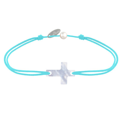 Bracelet Lien Petite Croix en Nacre