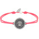 Bracelet Lien Médaille Ronde Laiton Argenté Coquillage